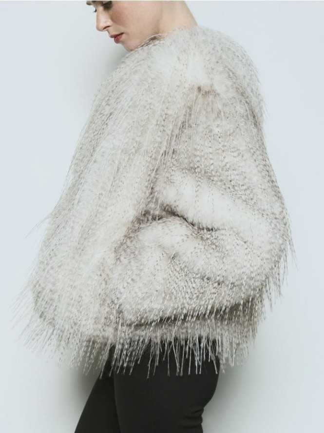 Sztuczne futerko z piórami - wielobarwny