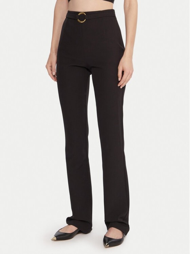 Just Cavalli Spodnie materiałowe 79PAA131 N0626 Czarny Flare Fit