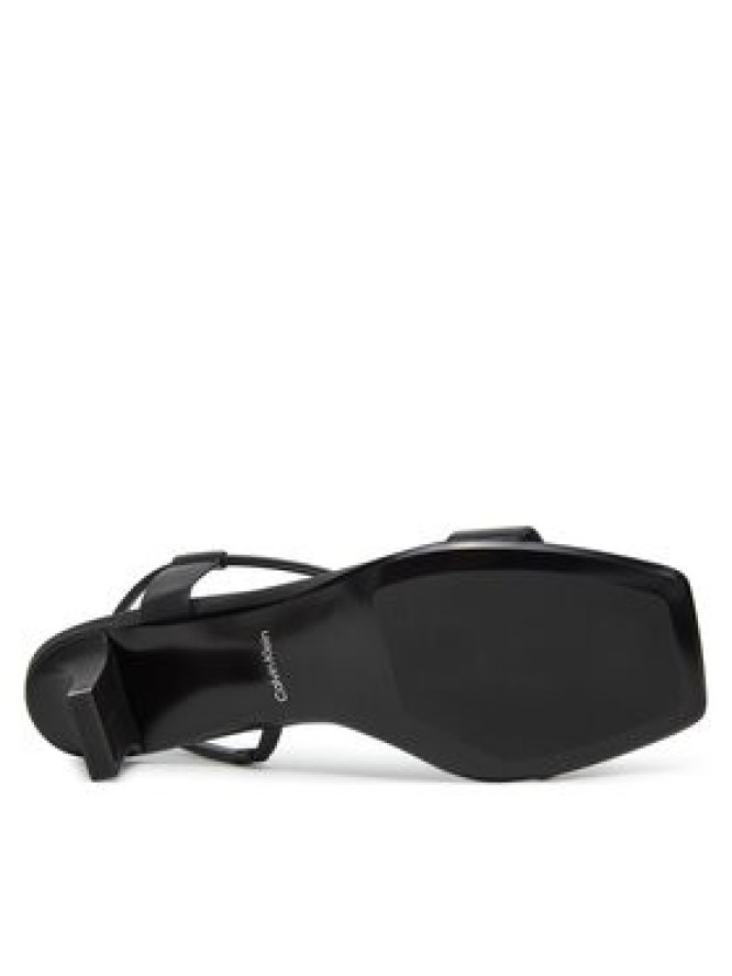 Calvin Klein Sandały Heel Sandal 50 Squared Lth HW0HW02534 Czarny