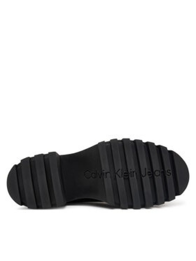 Calvin Klein Botki Chunky Heeled Chelsea Lth YW0YW01547 Brązowy ciemny