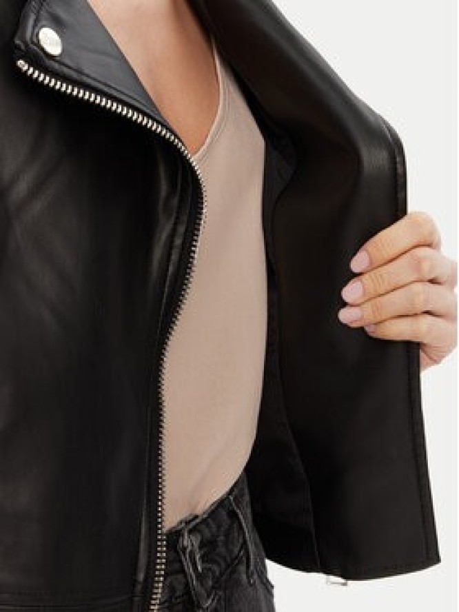 Rinascimento Kurtka z imitacji skóry CFC0119619003 Czarny Regular Fit