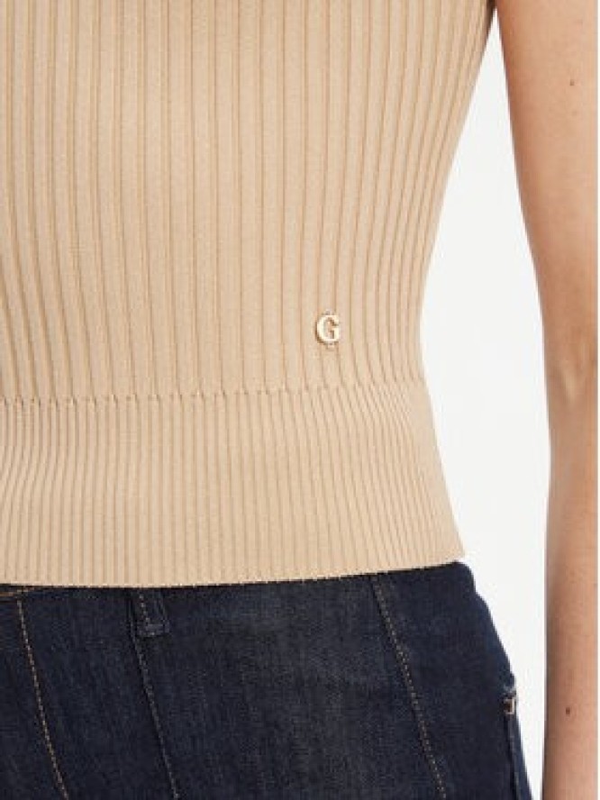 Guess Sweter W5YR04 Z0040 Beżowy Regular Fit