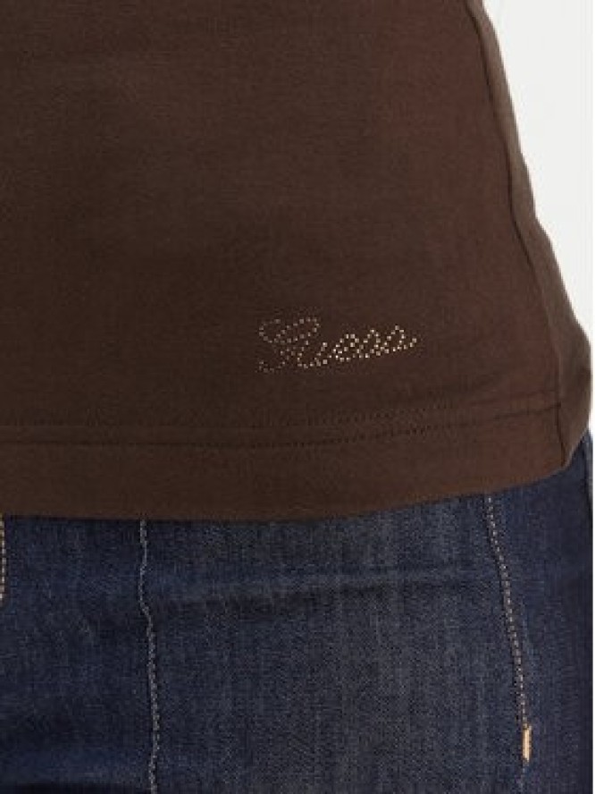 Guess Bluzka W6RP16 KD012 Brązowy Regular Fit