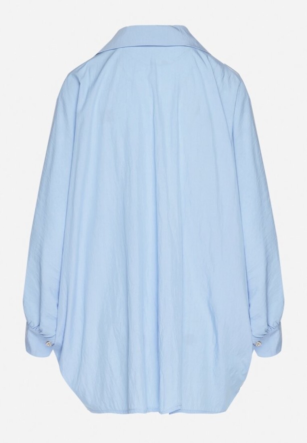 Niebieska Koszula z Wiskozą o Kroju Nietoperza Sonaretia