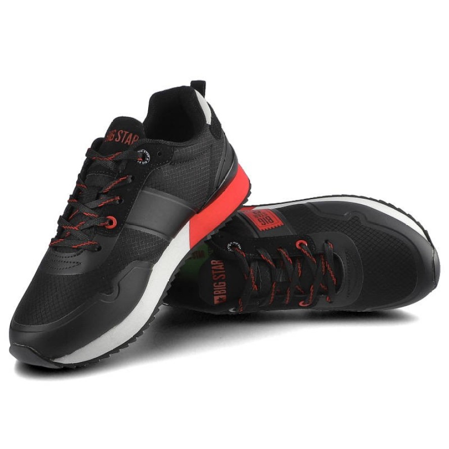 Czarne Sneakersy Big Star Damskie Skórzane Półbuty