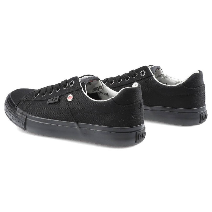 Trampki damskie Lee Cooper, sznurowany fason cholewka tekstylna niska cholewka przed kostkę gładka minimalistyczna forma gruba płaska podeszwa lekka