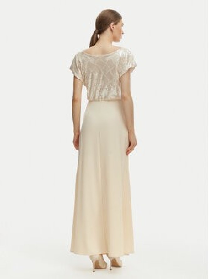 Rinascimento Sukienka wieczorowa CFC0020276002 Beżowy Slim Fit