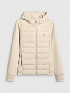 4F Kurtka z wypełnieniem syntetycznym damska - beżowa L