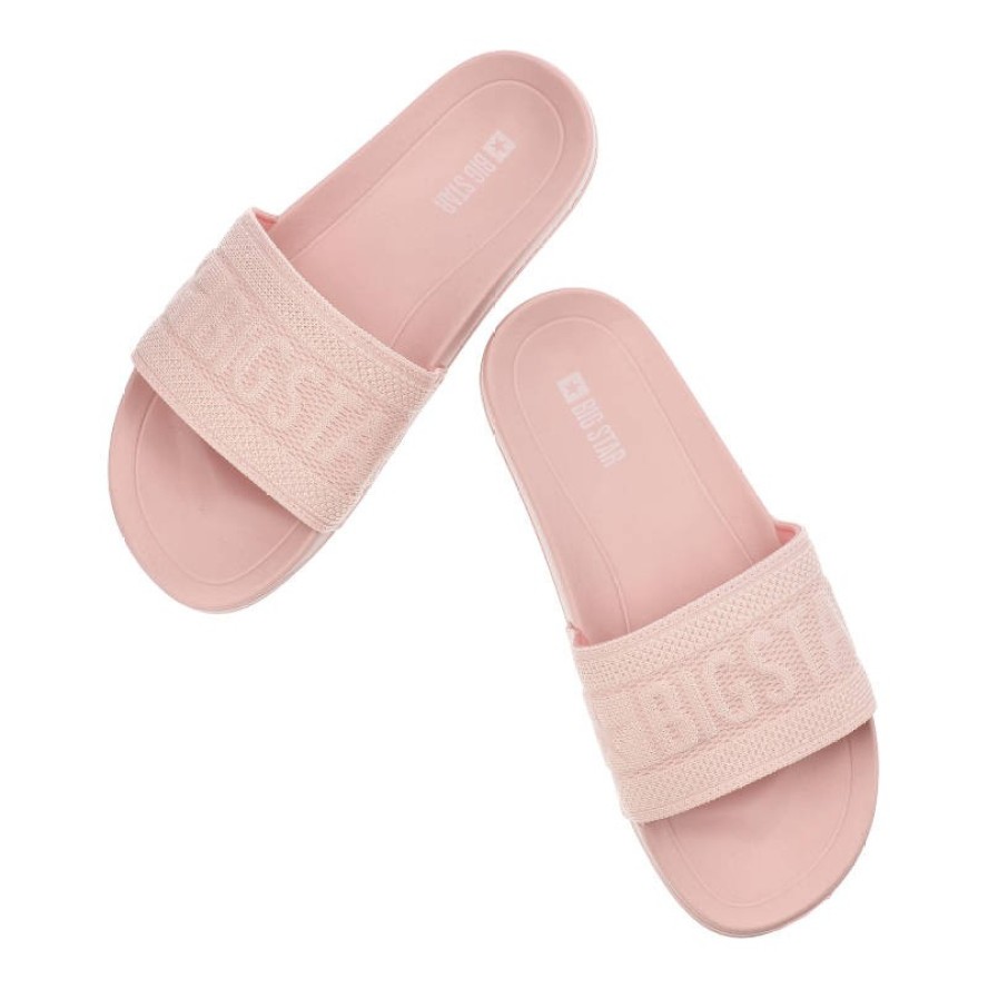 Różowe Klapki Big Star Wodoodporne Buty Damskie