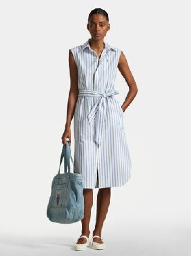 Polo Ralph Lauren Sukienka koszulowa 211973767001 Błękitny Regular Fit