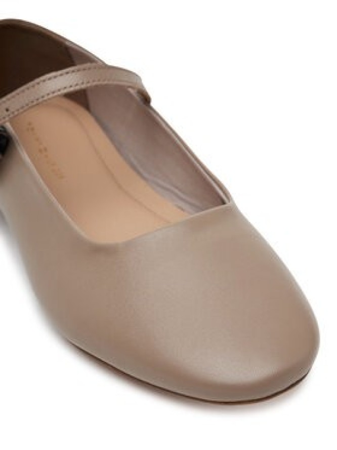 Tommy Hilfiger Baleriny Leather Maryjane Ballerina FW0FW08651 Beżowy