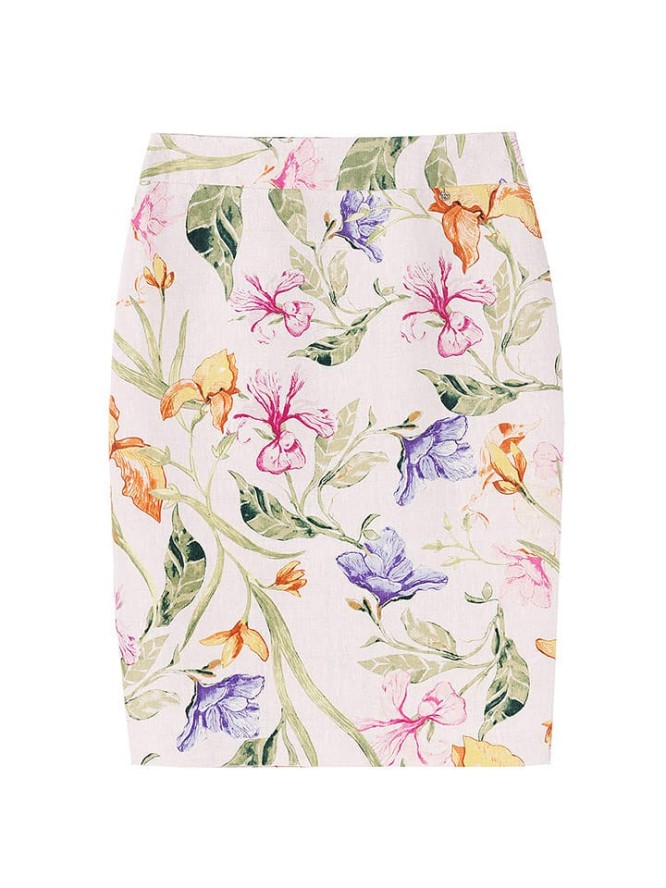 TATUUM Lniana spódnica ze wzorem rozmiar: 34