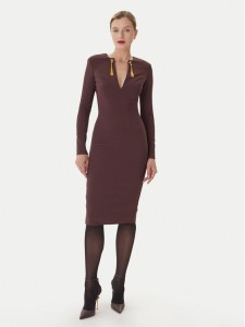 Elisabetta Franchi Sukienka koktajlowa AB-805-57E2-V460 Bordowy Slim Fit