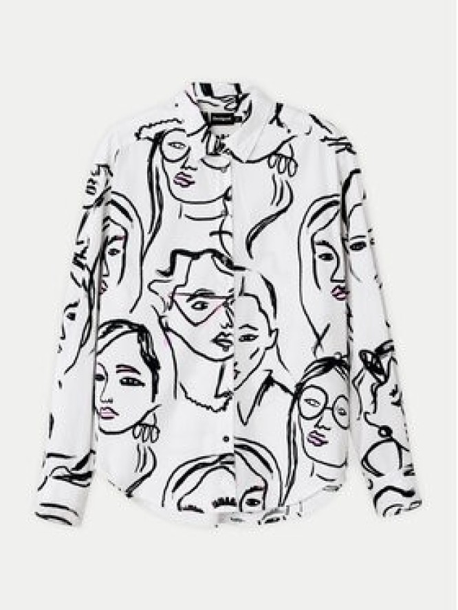 Desigual Koszula Faces 24WWCW34 Biały Regular Fit