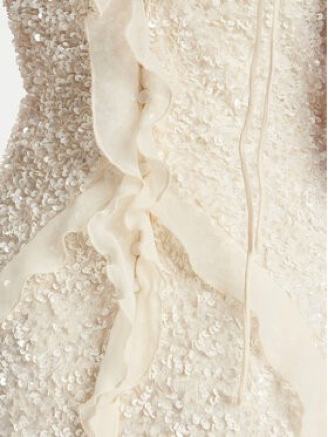 Bardot Sukienka koktajlowa Marsella Ruffle 59338DB1 Écru Regular Fit