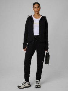 4F Spodnie dresowe joggery damskie - czarne XS