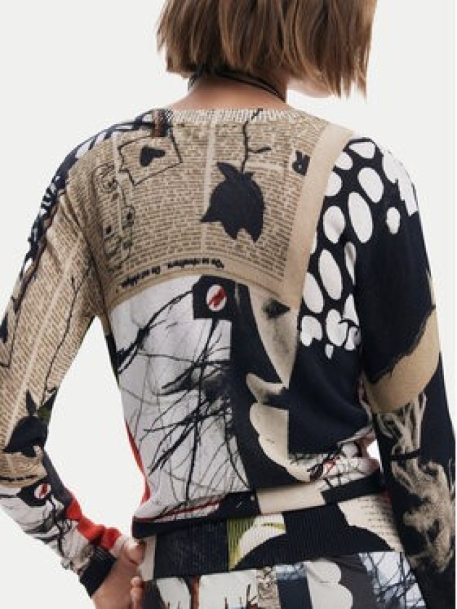 Desigual Sweter Collagelacro 25SWJF27 Kolorowy Regular Fit