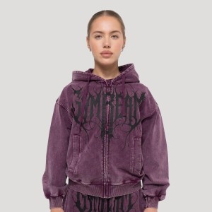 Bluza damska fitness z kapturem i zamkiem Abyss