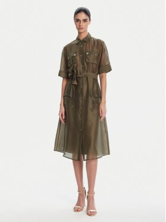 Fracomina Sukienka koszulowa FS25SD2007W78501 Zielony Regular Fit