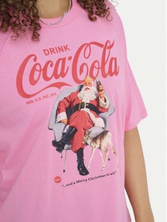 ONLY T-Shirt Coca Cola 15355794 Różowy Regular Fit