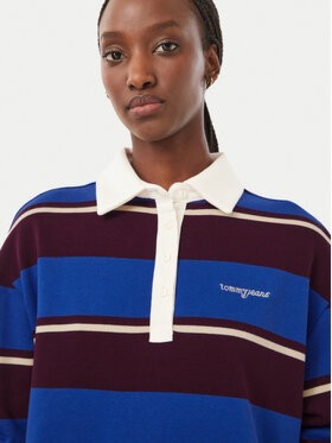 Tommy Jeans Polo Script Rugby DW0DW23303 Niebieski Relaxed Fit