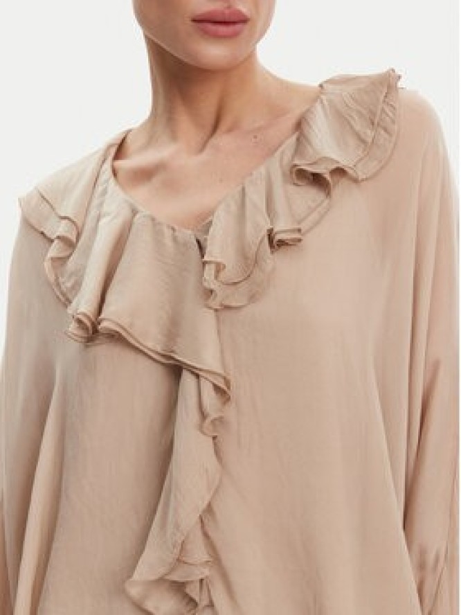 ViCOLO Bluzka TD0019 Beżowy Oversize