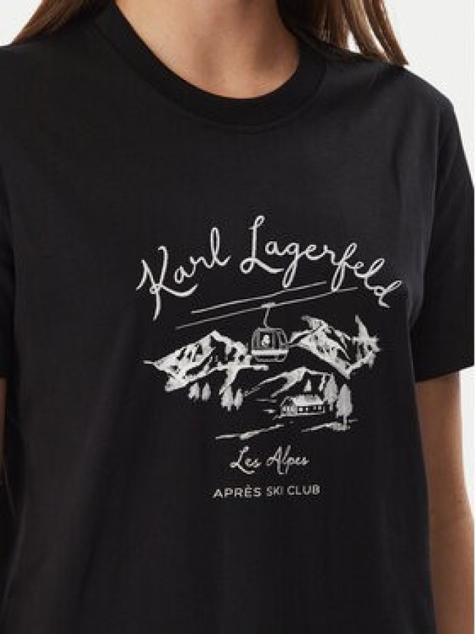 KARL LAGERFELD T-Shirt Apres B4W17039 Czarny Regular Fit