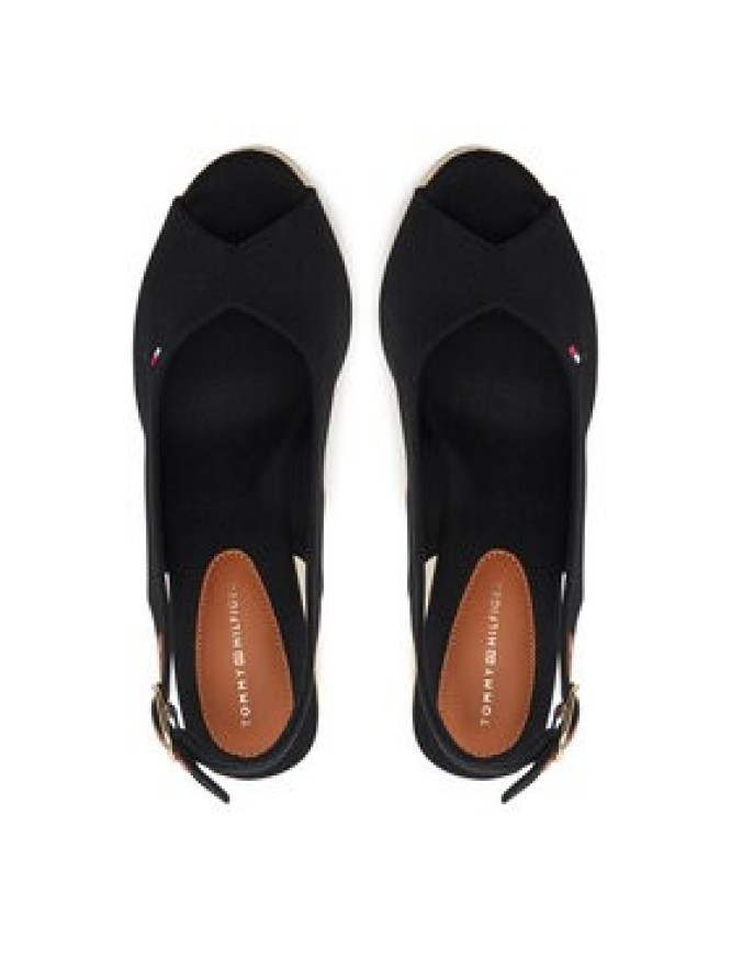 Tommy Hilfiger Espadryle Flag High Wedge Espad Slingback FW0FW08597 Czarny