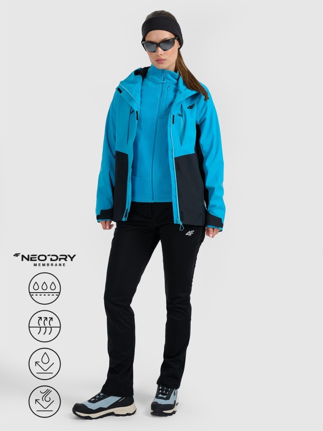 4F Kurtka trekkingowa membrana 10000 damska - niebieska M