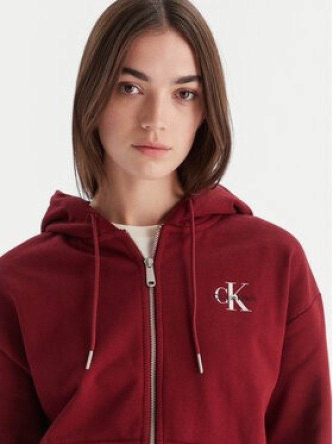 Calvin Klein Jeans Bluza Monologo LV047B270G Bordowy Regular Fit