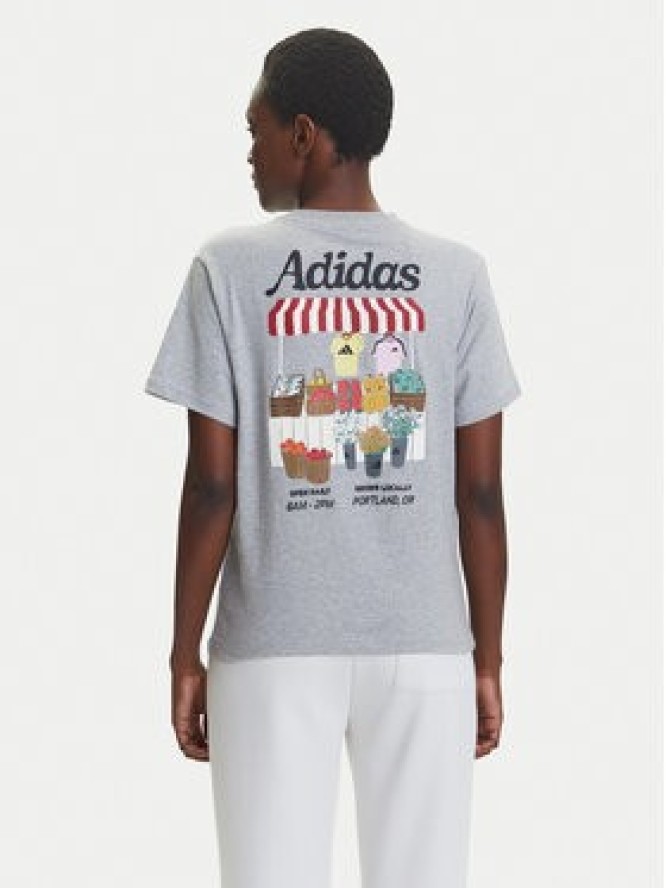 adidas T-Shirt Farmers Market Graphic KB2486 Szary Regular Fit