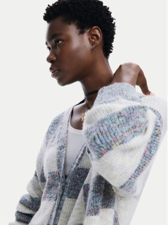 Desigual Kardigan Oxford 24WWJF70 Beżowy Regular Fit