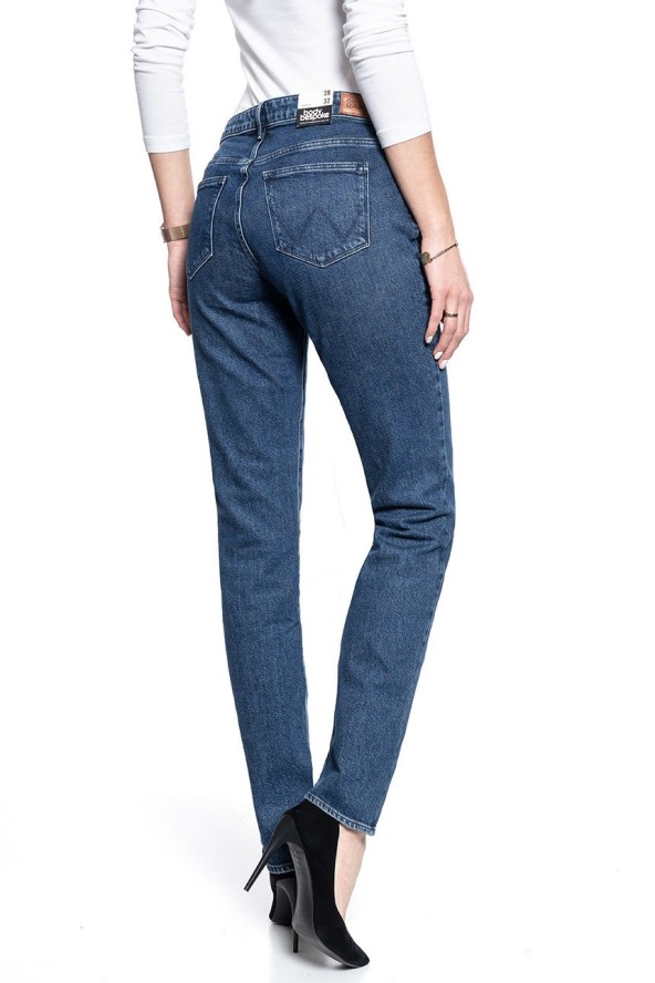 SPODNIE DAMSKIE WRANGLER STRAIGHT NIGHTFALL W28TWB96U 112128533