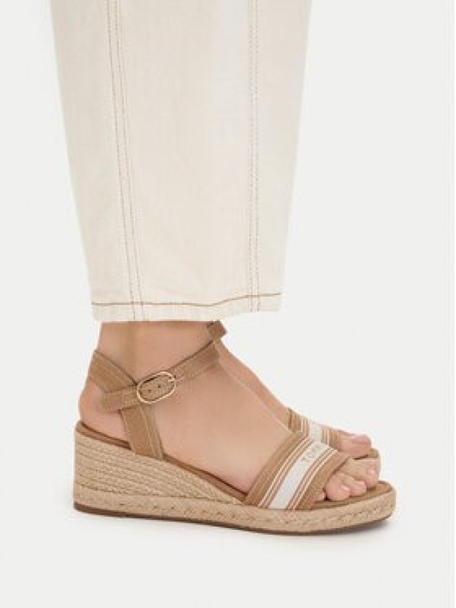 Tommy Hilfiger Espadryle Mid Wedge Espad Webbing FW0FW09230 Beżowy