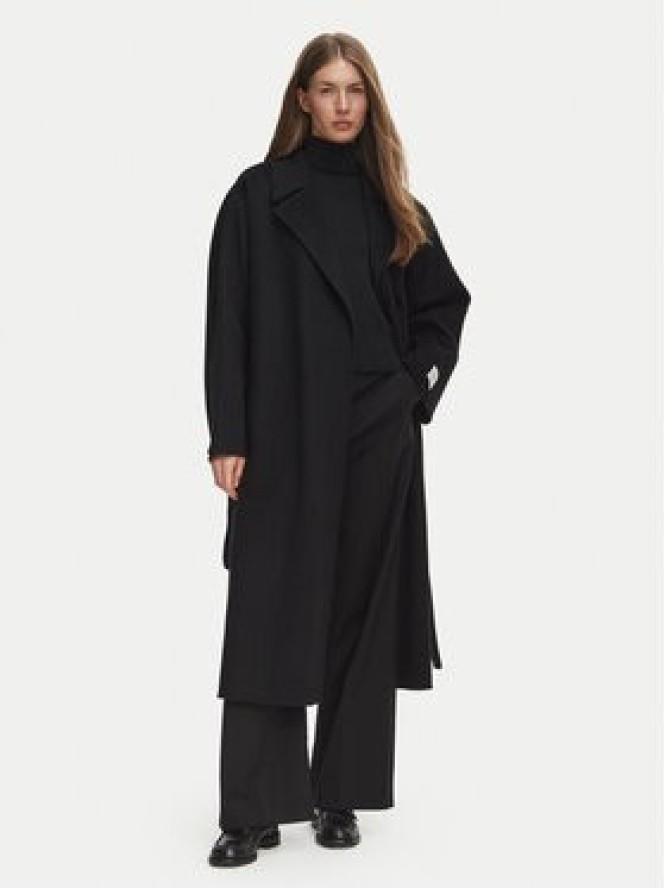 Calvin Klein Płaszcz wełniany Hero LV040WL571 Czarny Regular Fit