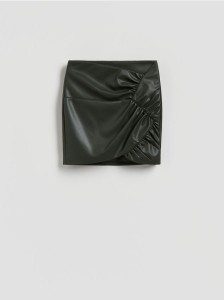 Spódnica z marszczeniem - ciemnozielony