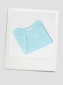 Bawełniany crop top - jasnoturkusowy