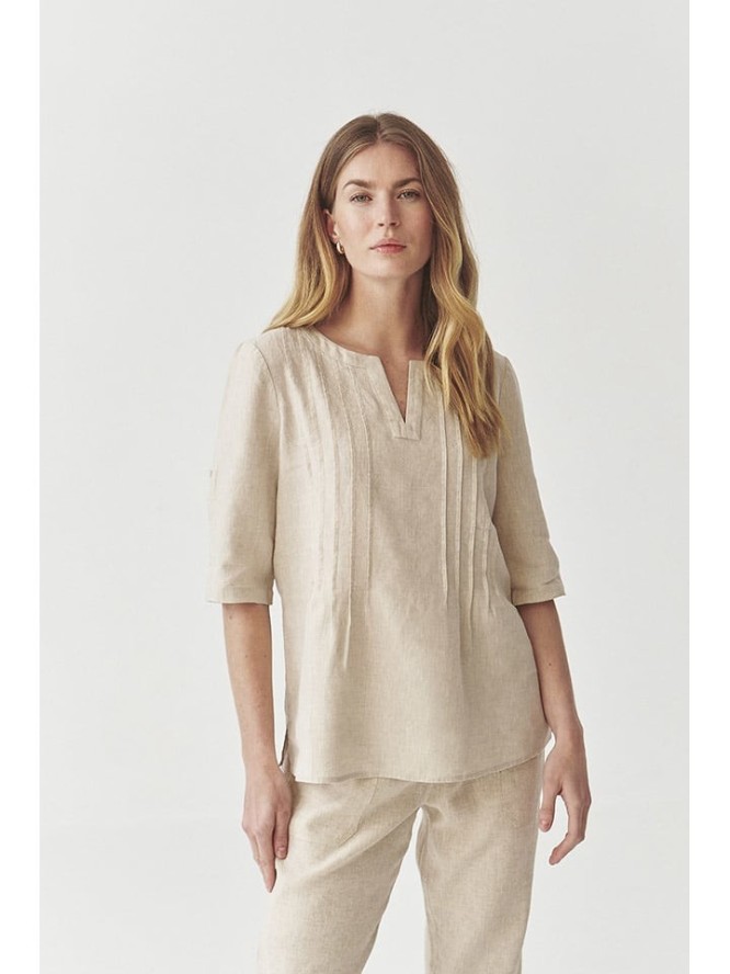 TATUUM Lniana bluzka w kolorze beżowym rozmiar: 40