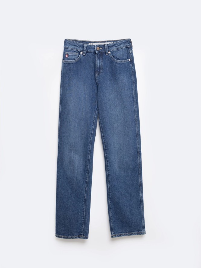 Jeansy damskie z prostą nogawką niebieskie Myrra 313