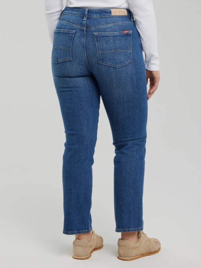 Jeansy damskie z prostą nogawką niebieskie Myrra 313