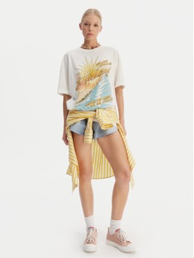 Billabong T-Shirt Where The Sun Collide EBJZT00499 Biały Loose Fit