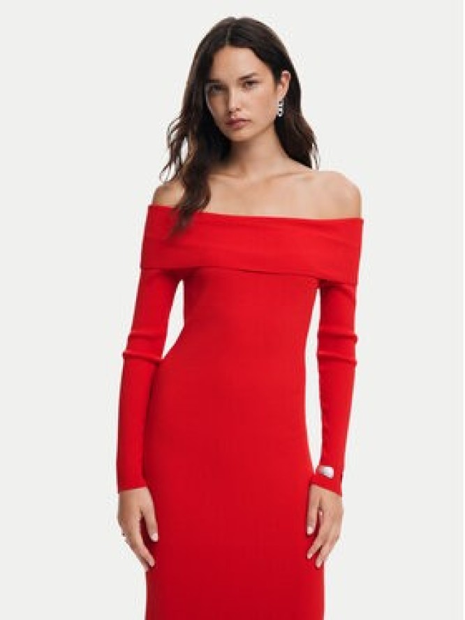 Desigual Sukienka dzianinowa Milwaukee 24WWVF06 Czerwony Slim Fit