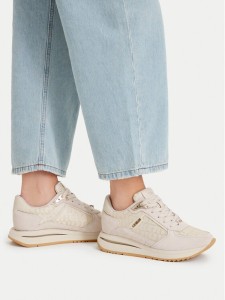 Guess Sneakersy FLTEG5 LEA12 Kremowy