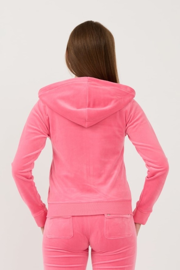 JUICY COUTURE Różowa damska bluza Robertson Hoodie, Rozmiar L