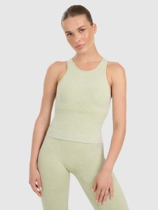 4F Top do jogi i pilatesu slim szybkoschnący damski - zielony XS/S