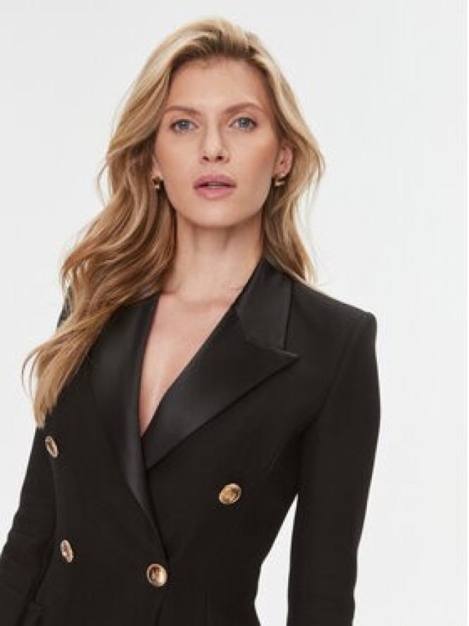 Elisabetta Franchi Marynarka AB-418-36E1-V840 Czarny Regular Fit