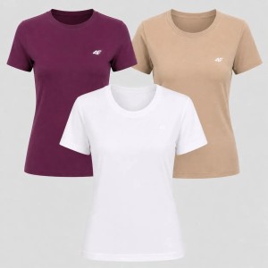 T-SHIRT DAMSKI 4F KOMPLET KOSZULEK ZESTAW 3PAK SPORTOWY SS26