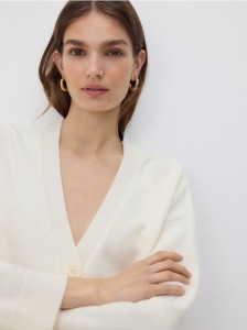 Rozpinany kardigan - kremowy