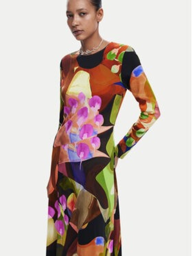 Desigual Sukienka codzienna Petals Lacroix 24WWVW18 Kolorowy Regular Fit