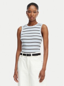 Tommy Hilfiger T-Shirt Multistripe WW0WW50025 Niebieski Slim Fit